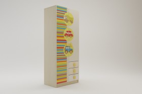 Шкаф 2-х створчатый с ящиками Клаксон (Бежевый/корпус Клен) в Черлаке - cherlak.katalogmebeli.com | фото