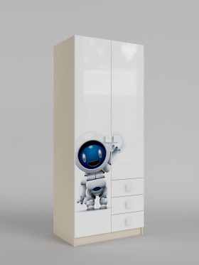 Шкаф 2-х створчатый с ящиками Санни (Белый/корпус Клен) в Черлаке - cherlak.katalogmebeli.com | фото