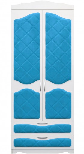 Шкаф 2-х створчатый с ящиками серии Иллюзия 84 Ярко-голубой в Черлаке - cherlak.katalogmebeli.com | фото