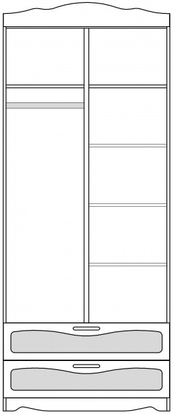 Шкаф 2-х створчатый с ящиками серии Иллюзия 99 Серый в Черлаке - cherlak.katalogmebeli.com | фото 4