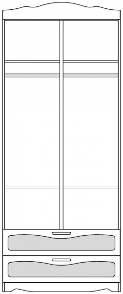 Шкаф 2-х створчатый с ящиками серии Иллюзия 99 Серый в Черлаке - cherlak.katalogmebeli.com | фото 5