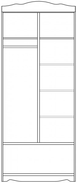 Шкаф 2-х створчатый серии Иллюзия 71 Бордовый в Черлаке - cherlak.katalogmebeli.com | фото 4
