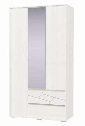 Шкаф 3-х дверный с ящиками Аделина 1200 Рамух белый в Черлаке - cherlak.katalogmebeli.com | фото