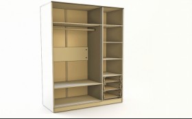 Шкаф 3-х створчатый с ящиками Бэлла (Выбеленное дерево/Белый) в Черлаке - cherlak.katalogmebeli.com | фото 3