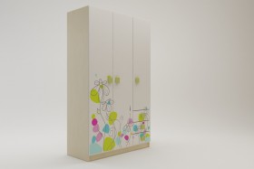 Шкаф 3-х створчатый с ящиками Флёр (Белый/корпус Клен) в Черлаке - cherlak.katalogmebeli.com | фото 1