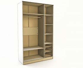 Шкаф 3-х створчатый с ящиками Грэйси (Розовый/Серый/корпус Клен) в Черлаке - cherlak.katalogmebeli.com | фото 3