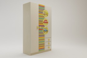 Шкаф 3-х створчатый с ящиками Клаксон (Бежевый/корпус Клен) в Черлаке - cherlak.katalogmebeli.com | фото 1