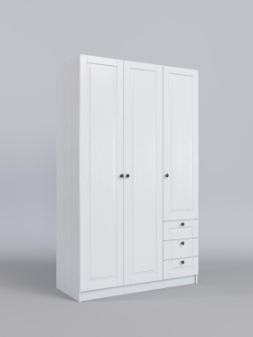 Шкаф 3-х створчатый с ящиками Классика (Белый/корпус Выбеленное дерево) в Черлаке - cherlak.katalogmebeli.com | фото 1