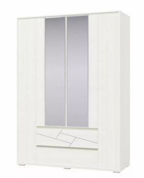 Шкаф 4-х дверный с ящиками Аделина 1600 Рамух белый в Черлаке - cherlak.katalogmebeli.com | фото