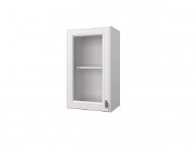 Шкаф 40 с витриной Ева (Белый Софт/Белый) в Черлаке - cherlak.katalogmebeli.com | фото