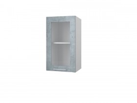 Шкаф 40 с витриной Лофт (Камень Оленна/Белый) в Черлаке - cherlak.katalogmebeli.com | фото