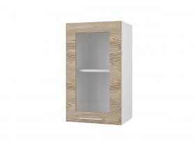 Шкаф 40 с витриной Полонез (Сосна Бран/Белый) в Черлаке - cherlak.katalogmebeli.com | фото