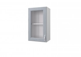 Шкаф 40 с витриной Принцесса (Серый/корпус Белый) в Черлаке - cherlak.katalogmebeli.com | фото