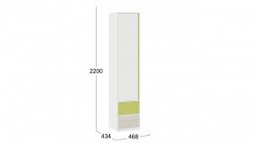 Шкаф для белья комбинированный «Сканди» Дуб Гарден/Белый/Зеленый в Черлаке - cherlak.katalogmebeli.com | фото 4