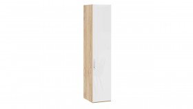 Шкаф для белья с 1 глухой дверью «Эмбер» Яблоня Беллуно/Белый глянец в Черлаке - cherlak.katalogmebeli.com | фото