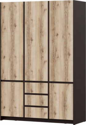 Модульная система "Прага" Шкаф для одежды трехстворчатый Дуб Венге/Дуб Делано в Черлаке - cherlak.katalogmebeli.com | фото 1