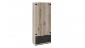 Шкаф для одежды комбинированный «Окланд» (Фон Черный/Дуб Делано) в Черлаке - cherlak.katalogmebeli.com | фото 1