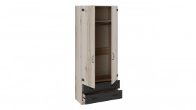 Шкаф для одежды комбинированный «Окланд» (Фон Черный/Дуб Делано) в Черлаке - cherlak.katalogmebeli.com | фото 2