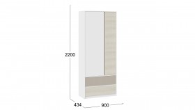 Шкаф для одежды комбинированный «Сканди» Дуб Гарден/Белый/Глиняный серый в Черлаке - cherlak.katalogmebeli.com | фото 4