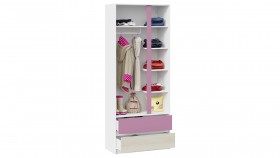 Шкаф для одежды комбинированный «Сканди» Дуб Гарден/Белый/Лиловый в Черлаке - cherlak.katalogmebeli.com | фото 4