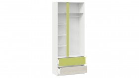 Шкаф для одежды комбинированный «Сканди» Дуб Гарден/Белый/Зеленый в Черлаке - cherlak.katalogmebeli.com | фото 2