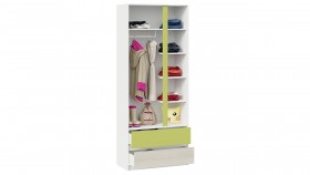 Шкаф для одежды комбинированный «Сканди» Дуб Гарден/Белый/Зеленый в Черлаке - cherlak.katalogmebeli.com | фото 4