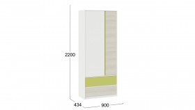 Шкаф для одежды комбинированный «Сканди» Дуб Гарден/Белый/Зеленый в Черлаке - cherlak.katalogmebeli.com | фото 5