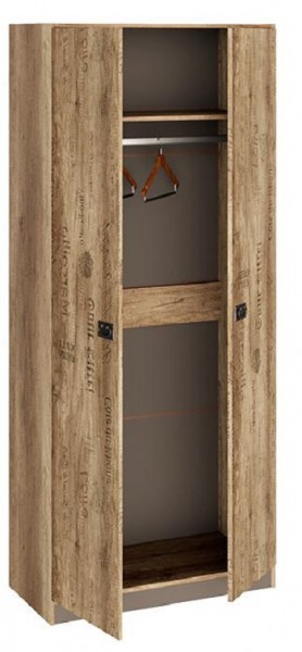 Шкаф для одежды «Пилигрим» (Дуб Каньон светлый, Фон серый) в Черлаке - cherlak.katalogmebeli.com | фото 2