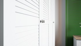 Шкаф для одежды с 1-ой глухой и 1-ой с зеркальной дверью правый «Ривьера» (Белый)  в Черлаке - cherlak.katalogmebeli.com | фото 4