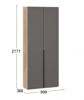 Шкаф для одежды с 2 глухими дверями «Порто» (366) в Черлаке - cherlak.katalogmebeli.com | фото 2