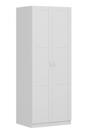 Шкаф двухдверный Пегас сборный белый в Черлаке - cherlak.katalogmebeli.com | фото