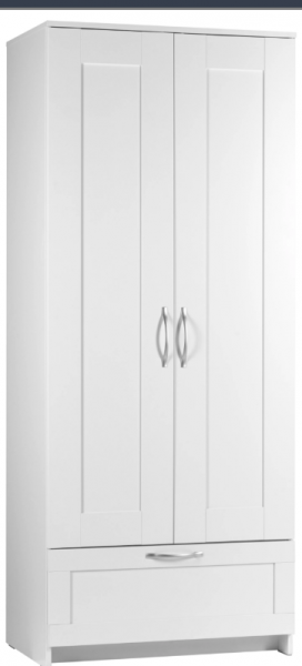 Шкаф двухдверный Сириус с 1 ящиком белый в Черлаке - cherlak.katalogmebeli.com | фото