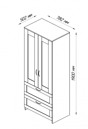 Шкаф двухдверный Сириус с 2 ящиками белый в Черлаке - cherlak.katalogmebeli.com | фото 3