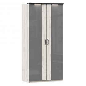 Техно ЛД 678.130.000.007 Шкаф 2-хстворчатый с комбинированными дверями (Дуб Крафт белый/Серый шифер) в Черлаке - cherlak.katalogmebeli.com | фото 1