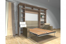 Шкаф-кровать с диваном Каролина в Черлаке - cherlak.katalogmebeli.com | фото 3