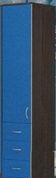 Шкаф-пенал №2 (закрытый) Бодего темный/Голубой в Черлаке - cherlak.katalogmebeli.com | фото