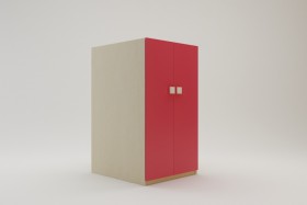Шкаф под кровать второго яруса Бэрри (Красный/корпус Клен) в Черлаке - cherlak.katalogmebeli.com | фото