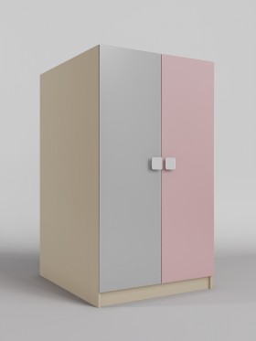 Шкаф под кровать второго яруса Грэйси (Розовый/Серый/корпус Клен) в Черлаке - cherlak.katalogmebeli.com | фото