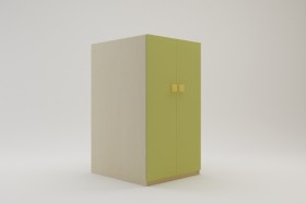 Шкаф под кровать второго яруса Смайли (Зеленый/корпус Клен) в Черлаке - cherlak.katalogmebeli.com | фото 1