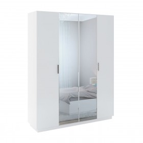 Шкаф с зер. 4 двери М22 Спальня Тиффани (белый текстурный) в Черлаке - cherlak.katalogmebeli.com | фото 1