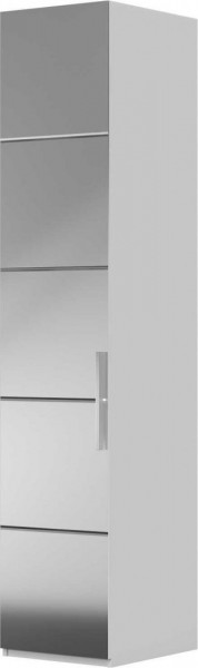 Шкаф ШР-1 зеркало, левый, Вива (Белый/Белый глянец/Платина) в Черлаке - cherlak.katalogmebeli.com | фото 1