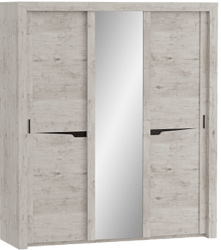 Шкаф трехдверный Соренто с раздвижными дверями Дуб бонифаций/Кофе структурный матовый в Черлаке - cherlak.katalogmebeli.com | фото 1