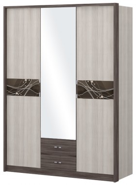 Шкаф трехстворчаты с зеркалом Шк68.1 Николь в Черлаке - cherlak.katalogmebeli.com | фото