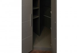 Шкаф угловой с 1-й дверью «Наоми» (Фон серый, Джут) в Черлаке - cherlak.katalogmebeli.com | фото 3