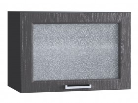 Шкаф верхний горизонтальный со стеклом 609, ШВГС 609 (Клен серый/корпус венге) в Черлаке - cherlak.katalogmebeli.com | фото