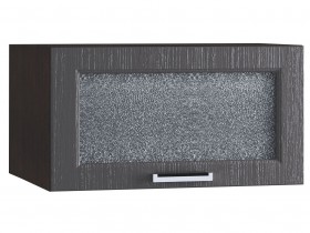 Шкаф верхний горизонтальный со стеклом 610, ШВГС 610 (Клен серый/корпус венге) в Черлаке - cherlak.katalogmebeli.com | фото