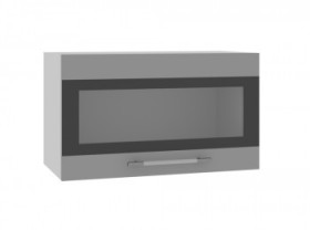 Шкаф верхний Ройс ГПГСФ 600 (Белый софт/Серый/горизонт) в Черлаке - cherlak.katalogmebeli.com | фото