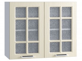 Шкаф верхний со стеклом 800, ШВС 800 (Клен кремовый/корпус белый) в Черлаке - cherlak.katalogmebeli.com | фото