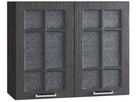 Шкаф верхний со стеклом 800, ШВС 800 (Клен серый/корпус венге) в Черлаке - cherlak.katalogmebeli.com | фото