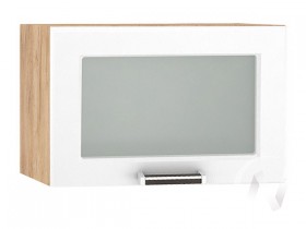 Шкаф верхний со стеклом Прага ШВГС 500 (Белое дерево/корпус дуб крафт золотой) в Черлаке - cherlak.katalogmebeli.com | фото